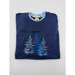 MC Sportswear Crewneck Cottage Christmas Embroidered Medium